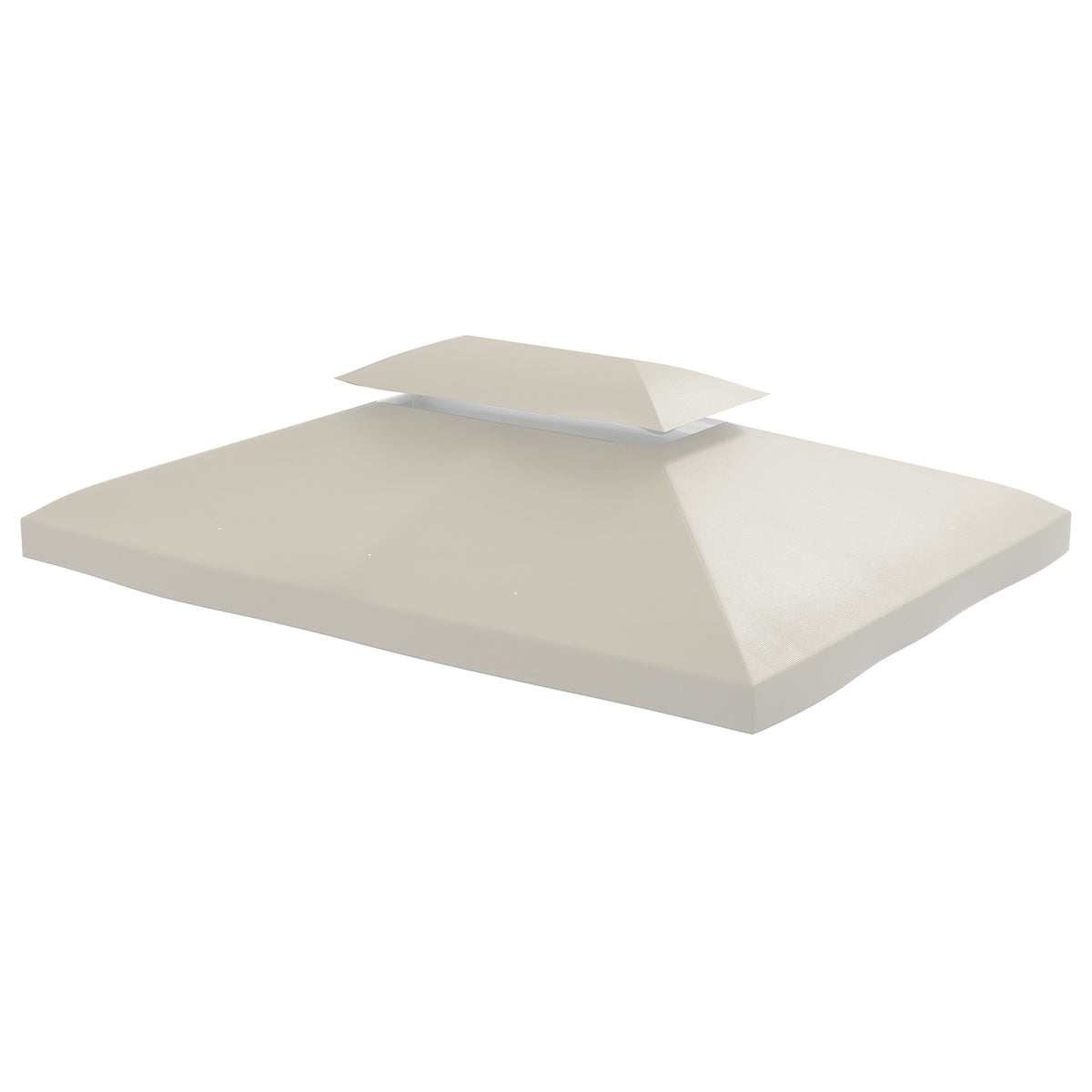 Outsunny 13' X 10' Gazebo Replacement Canopy, 2 Tier Top Uv Cover For 9.84' X 9.84' Outdoor Gazebo, Cream White Top Only Cream White Polyester