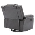 360 Swivel And Rocking Home Theater Recliner Manual Recliner Chair With Wide Armrest For Living Room,Bedroom, Grey Grey Foam Pu