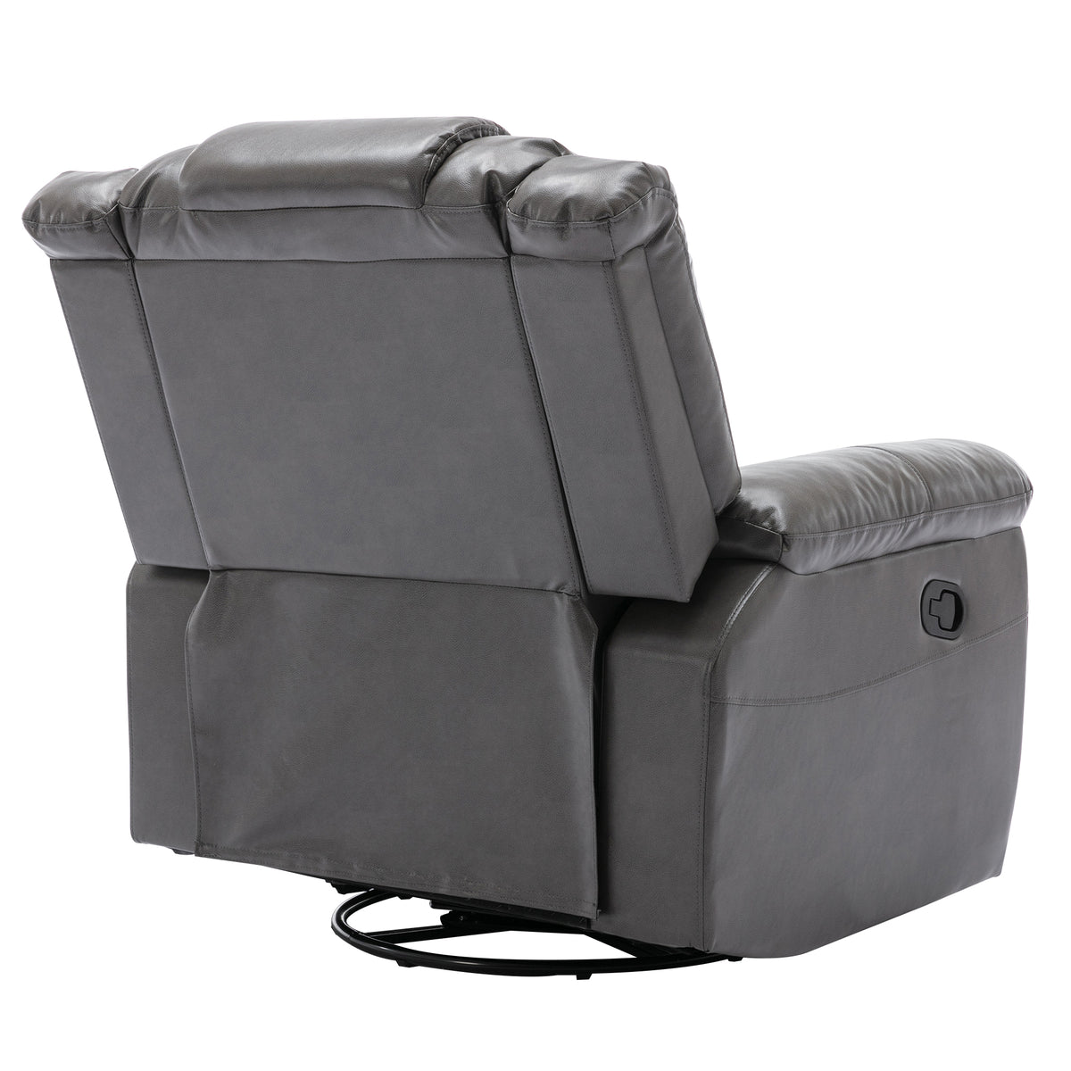 360 Swivel And Rocking Home Theater Recliner Manual Recliner Chair With Wide Armrest For Living Room,Bedroom, Grey Grey Foam Pu