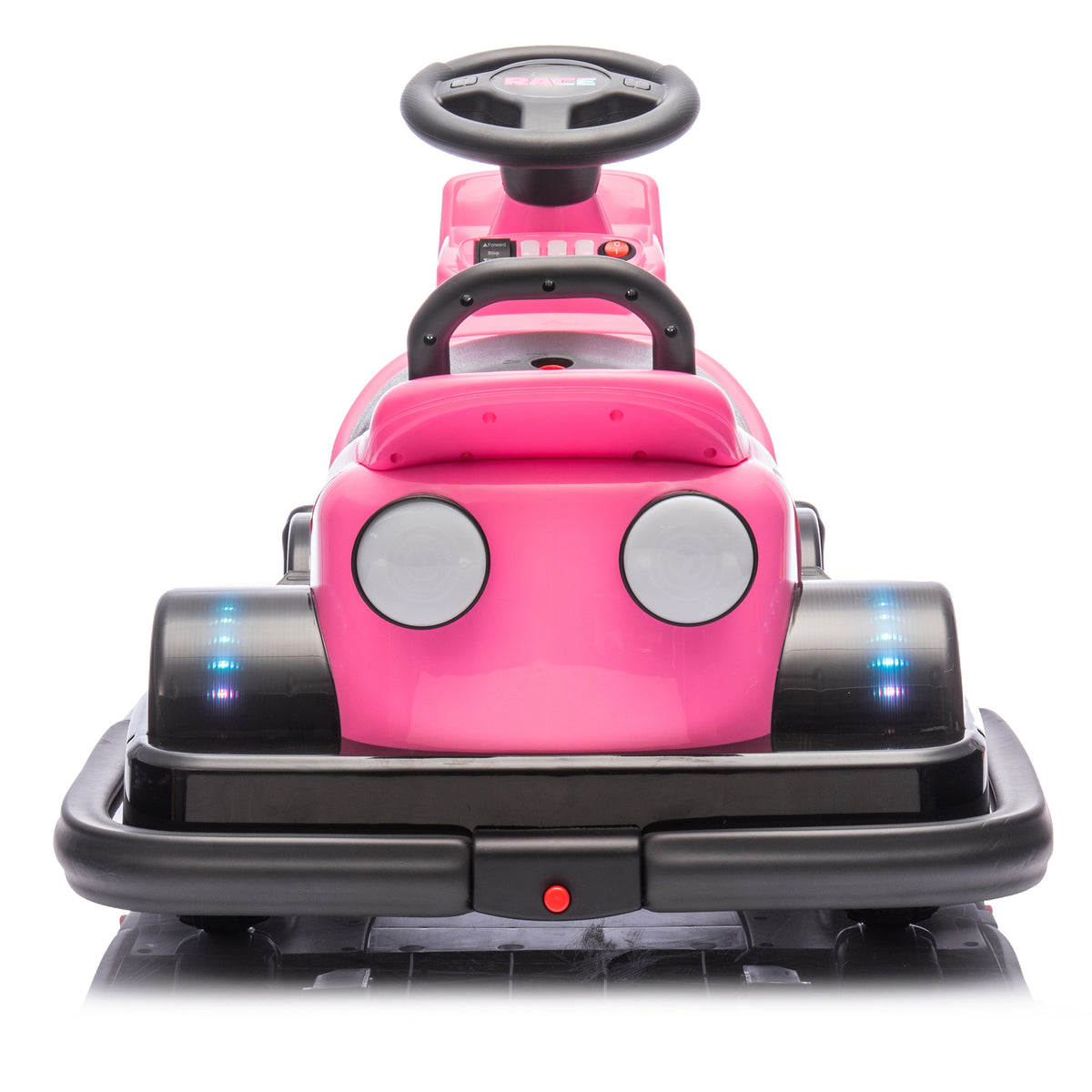 12V Kids Ride On Motor Bumper Car,Integrating System,Rotate 360 Degrees In Place,Collision Triggers Sound Effects And Lights,Four Wheel Waterfall Light,Cute Appearance Design For Kids Aged 3 5. Pink