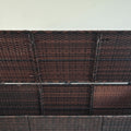 Outsunny 175 Gallon Outdoor Storage Box With Inner Liner, Pe Rattan Wicker Deck Box With Pneumatic Bar Lift For Indoor & Outdoor, Patio Furniture Cushions, Pool Toys, Garden Tools, Mixed Brown Brown Steel