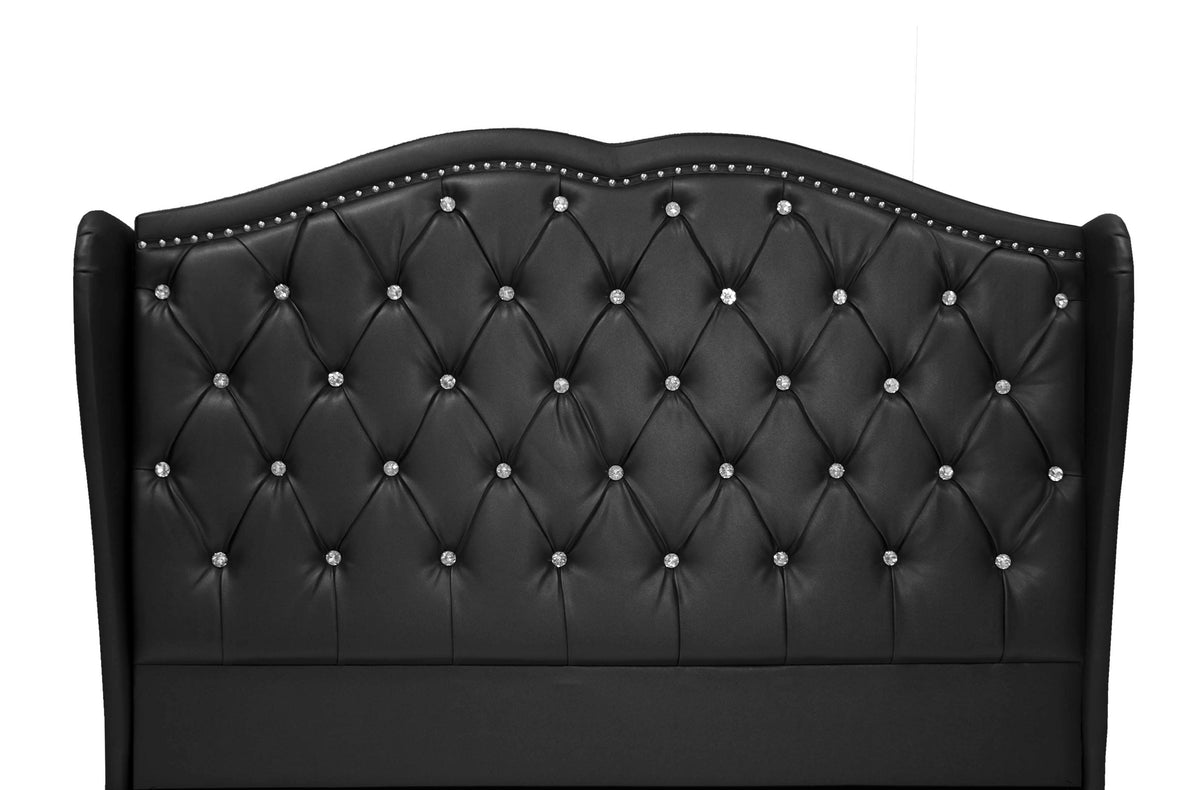 Full Bed In Black Full Black Bed Frame Faux Leather Faux Leather