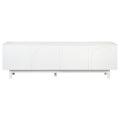 Graceful Tv Stand With Arch Cabinets For Tvs Up To 78'', Minimalist Entertainment Center With Solid Wood Legs, Practical Media Console With Adjustable Shelves For Living Room, White White Primary