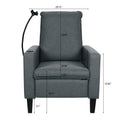 Recliner Chairs For Adults, Adjustable Recliner Sofa With Mobile Phone Holder & Cup Holder, Modern Reclining Chairs Fabric Push Back Recliner Chairs For Living Room, Bedroom, Gray Grey Foam Polyester