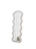 Cream White Mirror Cream White Metal Synthetic Wood Mirror