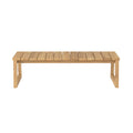 Modern Solid Wood Slat Top Outdoor Coffee Table Natural Natural Wood Acacia Wood
