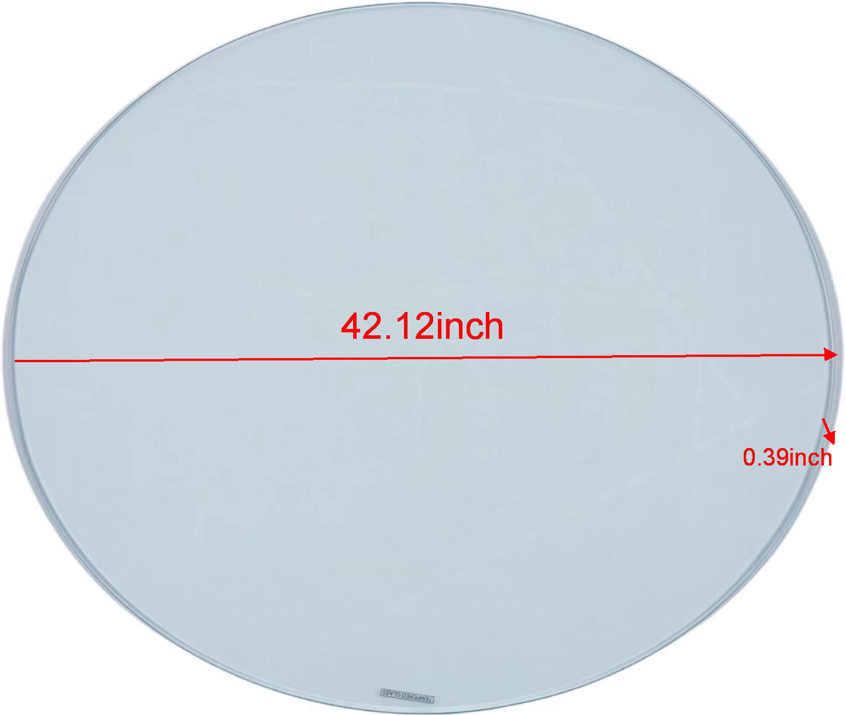 Tempered Clear Glass Top.107Cm Clear Glass