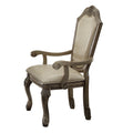 Antique White Solid Back Arm Chairs Set Of 2 Solid Antique White Dining Room Foam Luxury Arm Chair Solid Back Set Of 2 Foam Wood Fabric