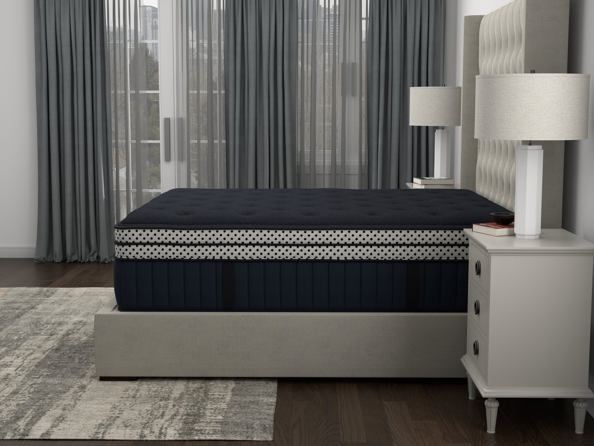 Wink Blue 17" Double Box Top Twin Mattress Blue Memory Foam And Polyurethane Foam Fabric Twin