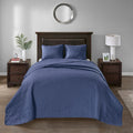 Reversible Bedspread Set Navy Queen Navy Cotton