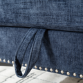 Arrived L Shaped Sectional Sofaconvertible Storage Ottoman,Chenille ,Square Arm, Modern Tufted Couch ,3 Seater, And Nailhead,Blue Blue Polyester Wood Primary Living Space Medium Soft Tufted Back Modern Square Arms Metal & Wood 4 Seat