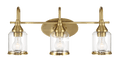 Twilight Three Lights Brushed Gold Contemporary Vanity Light 22