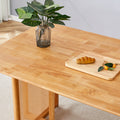 Chinese Country Retro Solid Wood Dining Table, Simple Modern Imitation Rattan Dining Table, Wooden Dining Table, Desk. Suitable For Dining Room, Living Room, Office Wood Rubber Wood
