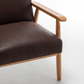 25.38'' Wide Classic Mid Century Modern Arm Chair, Dark Brown Dark Brown Microfiber