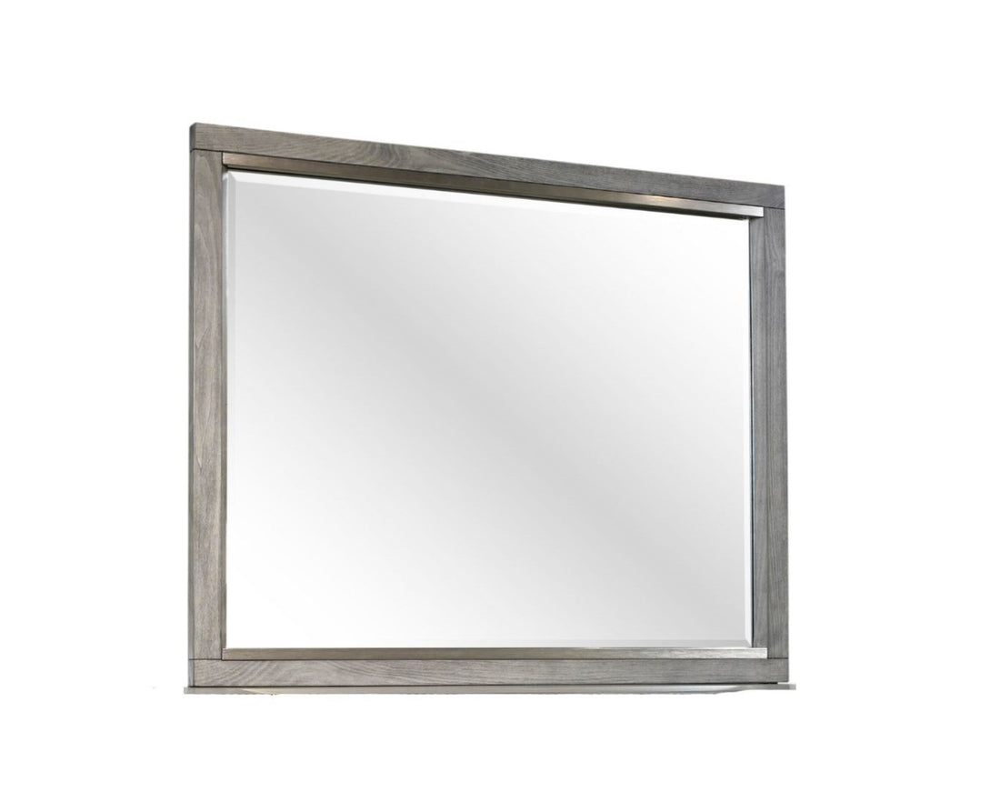Gray Landscape Mirror Gray Solid Wood Mdf Glass