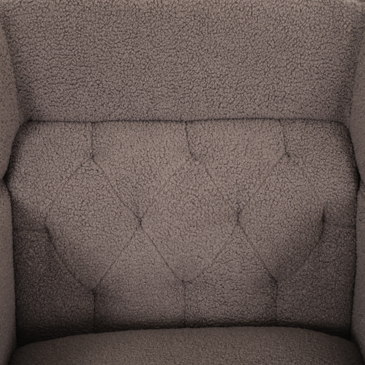 Upholstered Accent Chair Tufted Armchair For Living Room And Bedroom, Russet Brown Brown Birch Foam Teddy