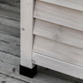 Outsunny 75 Gallon Wooden Deck Box, Outdoor Storage Container With Aerating Gap & Weather Fighting Finish, Grey Grey Wood