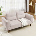 Convertible Futon Sofa Bed, Comfy Loveseat Sleeper Sofa With Adjustable Armrest, Strengthen Wood, Thick Padded Cushion, Small 2 Seater Couch For Living Room, Bedroom, Pink Pink Foam 2 Seat