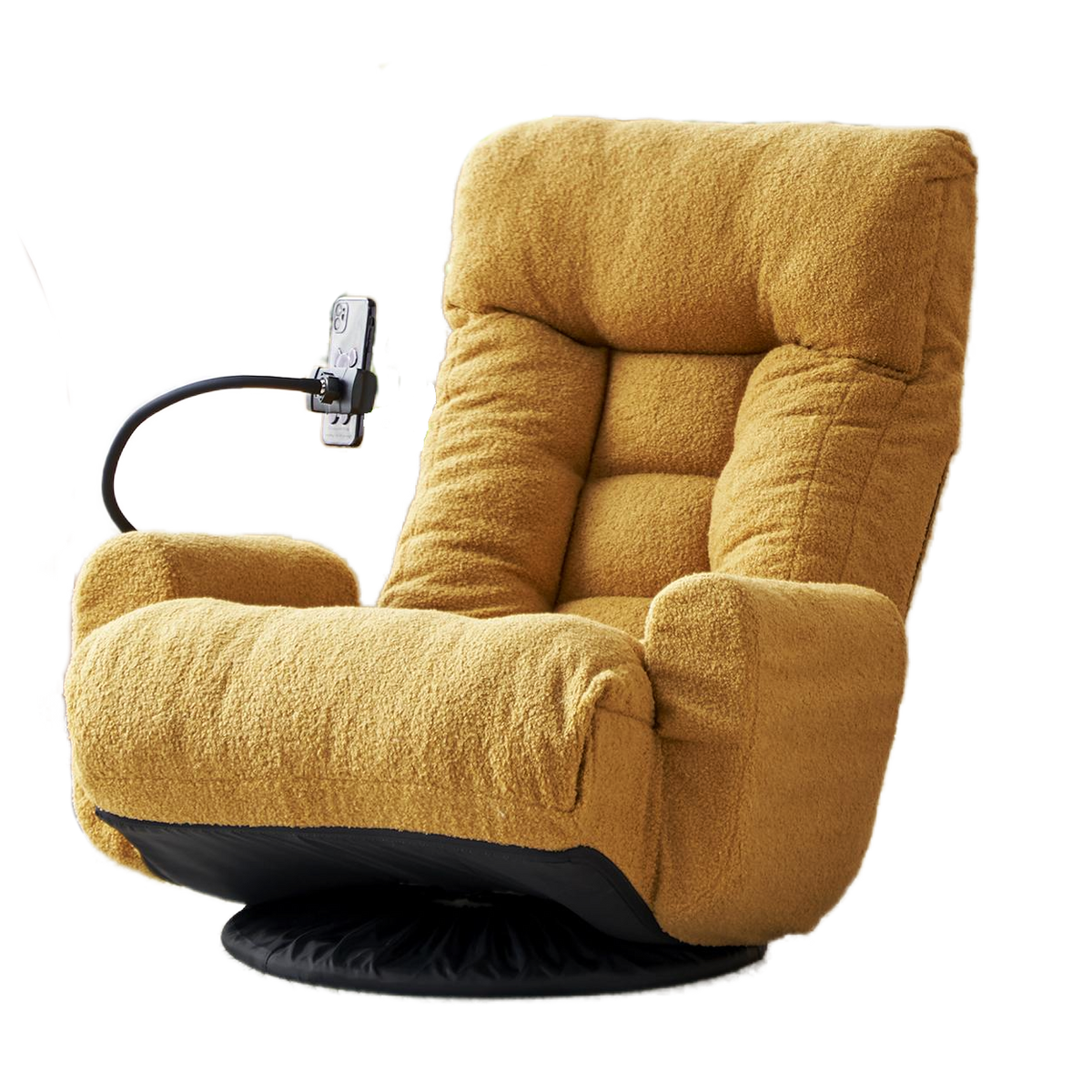 Adjustable Head And Waist, Game Chair, Lounge Chair In The Living Room, 360 Degree Rotatable Sofa Chair,Rotatable Seat Leisure Chair Deck Chair Yellow Metal Soft Cotton Metal