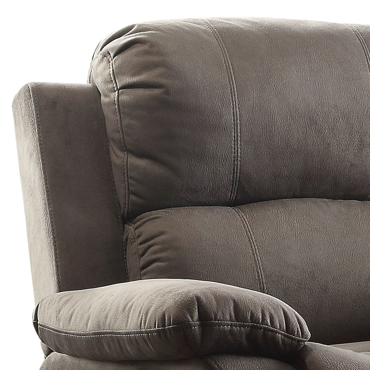 Charcoal Polished Recliner With Pillow Top Arm Charcoal Microfiber Manual Handle Metal Primary Living Space Tight Back Handle Pillow Top Arms Fabric Metal