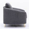 Grey Loose Back Accent Chair Gray Gray Primary Living Space Modern Wood Fabric
