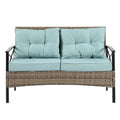 Patio Furniture, Outdoor Furniture, Seasonal Pe Wicker Furniture, Four Set Wicker Furniture With Black Metal Table Yes Brown Seats 4 Pe Rattan Iron Waterproof Fabric