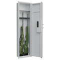 Fingerprint Touch Panel In Wall Safe,Hidden Wall Safe For Rifles And Pistols With Adjustable Shelves,Assembled Storege Safe For Firearm And Valuables White Fingerprint White Steel
