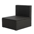 Patio Furniture, Outdoor Furniture, Seasonal Pe Wicker Furniture,7 Pcs Set Wicker Furniture With Lounger Sofa Yes Dark Gray Seats 6 Pe Rattan Iron Waterproof Fabric