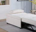 Contemporary White Color Sleeper Sofa Chair Pillow Plush Tufted Seat 1Pc Convertible Sofa Sherpa Fabric Couch White Wood Primary Living Space Contemporary,Modern Pine Fabric 1 Seat