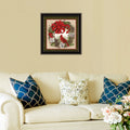 Cardinal Wreath Black Framed Wall Art For Living Room, Bedroom Wall Art Print For Home Decor By Linda Spivey Multicolor Wood Paper