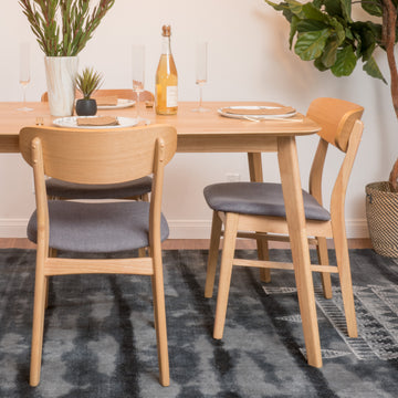 Dining Chair Set Of 2 Dark Grey Fabric