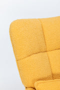 Rocking Chair Nursery, Teddy Upholstered Glider Rocker With High Backrest, Reading Chair Modern Rocking Accent Chairs Glider Recliner For Living Room, Nursery, Bedroom Yellow Velvet