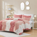 Ombre Shaggy Faux Fur Comforter Set Queen Multicolor Polyester