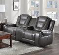 Modern Luxury Living Room Sofa Set 3Pc Reclining Sofa Loveseat Glider Reclining Chair Formal Furniture Premium Faux Leather Upholstery Comfortable Two Tone Gray Finish Dark Gray,Light Gray Faux Leather Wood Primary Living Space Luxury,Modern