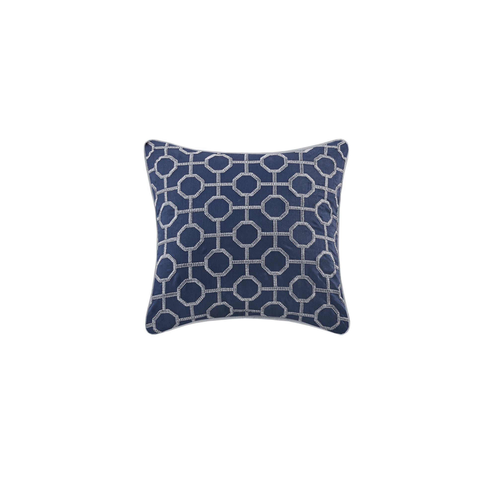 4 Piece Jacquard Quilt Set With Throw Pillow Navy Full Queen Full Navy Polyester