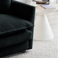Modern Fabric Loveseat Sofa Couch For Living Room, Upholstered Large Size Deep Seat 2 Seat Sofa With 4 Pillows ,Black Chenille Black Chenille 2 Seat