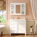 36'' Bathroom Vanity With Medicine Cabinet, Modern Bathroom Storage Cabinet With 2 Soft Closing Doors And 4 Drawers, Single Sink Bathroom Vanity White Bathroom Ceramic,Solid Wood Mdf