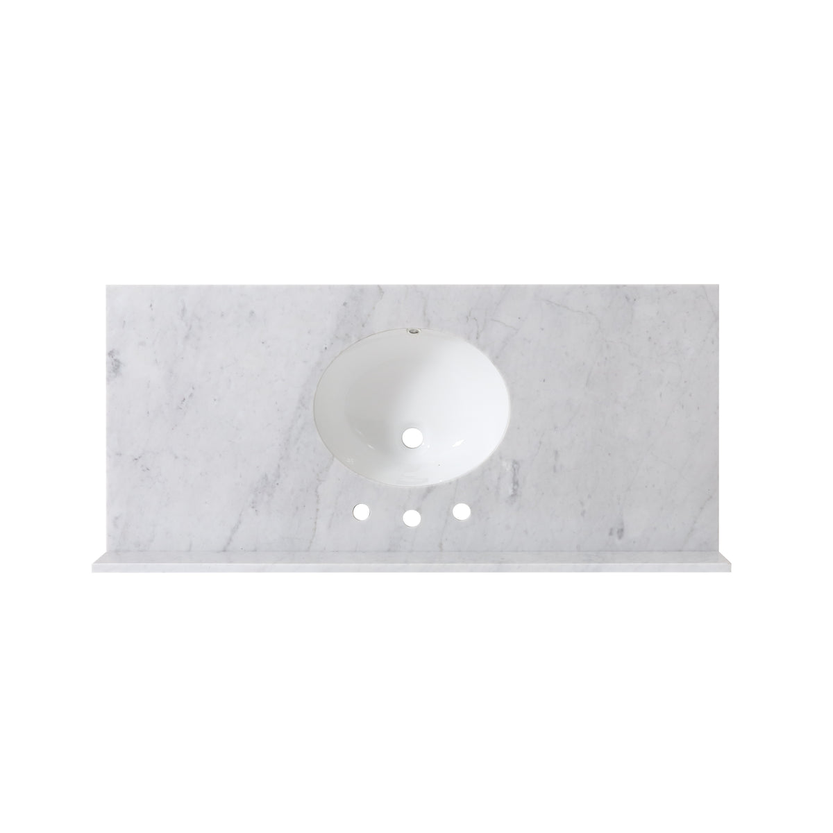 49'' Cararra White Marble Vanity Top&Ceramic Sink White Marble Marble