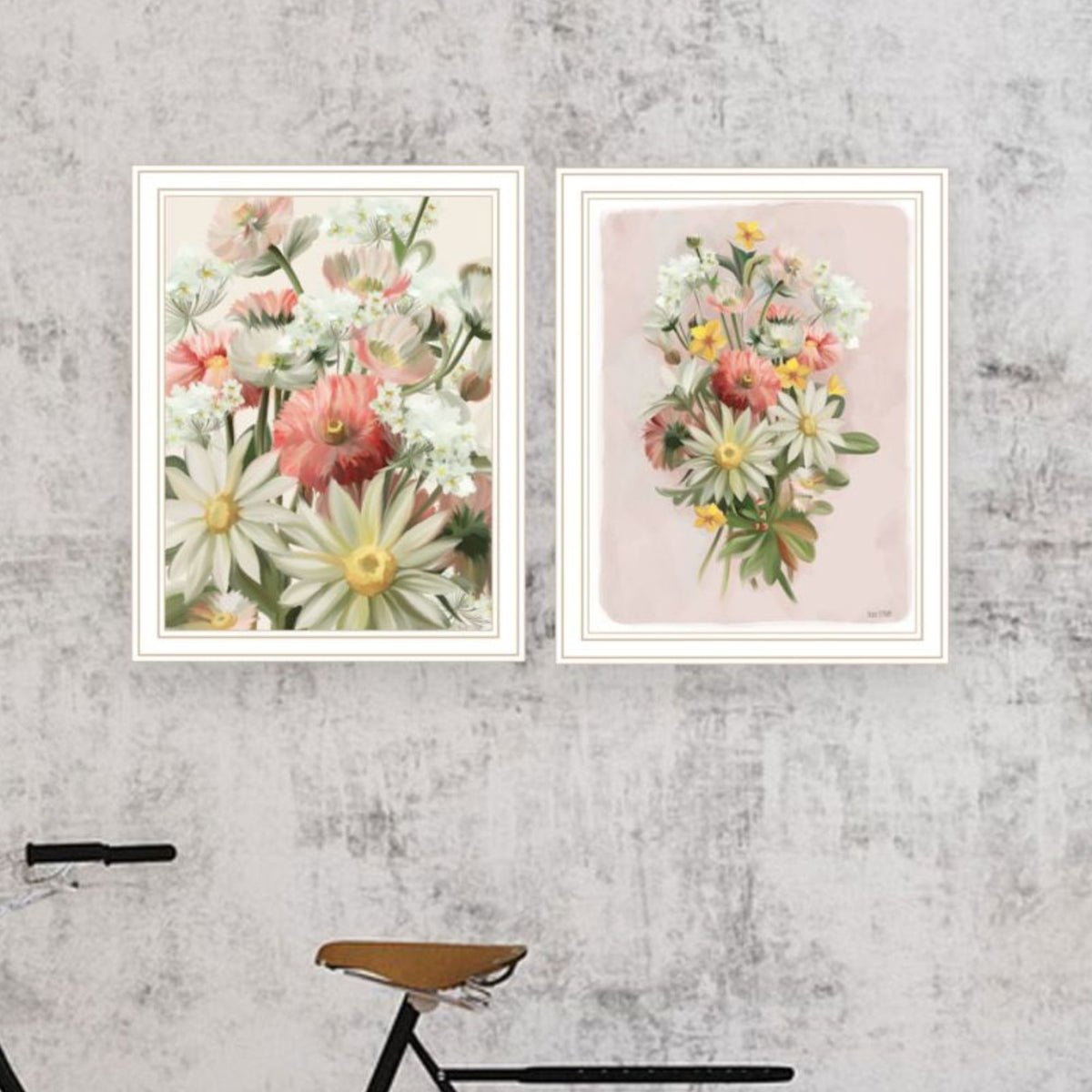 "Summer Wildflowers Just For You" Framed Wall Art For Living Room, Wall Art Print For Home Decor, Bedroom Wall Art By House Fenway Multicolor Wood Paper