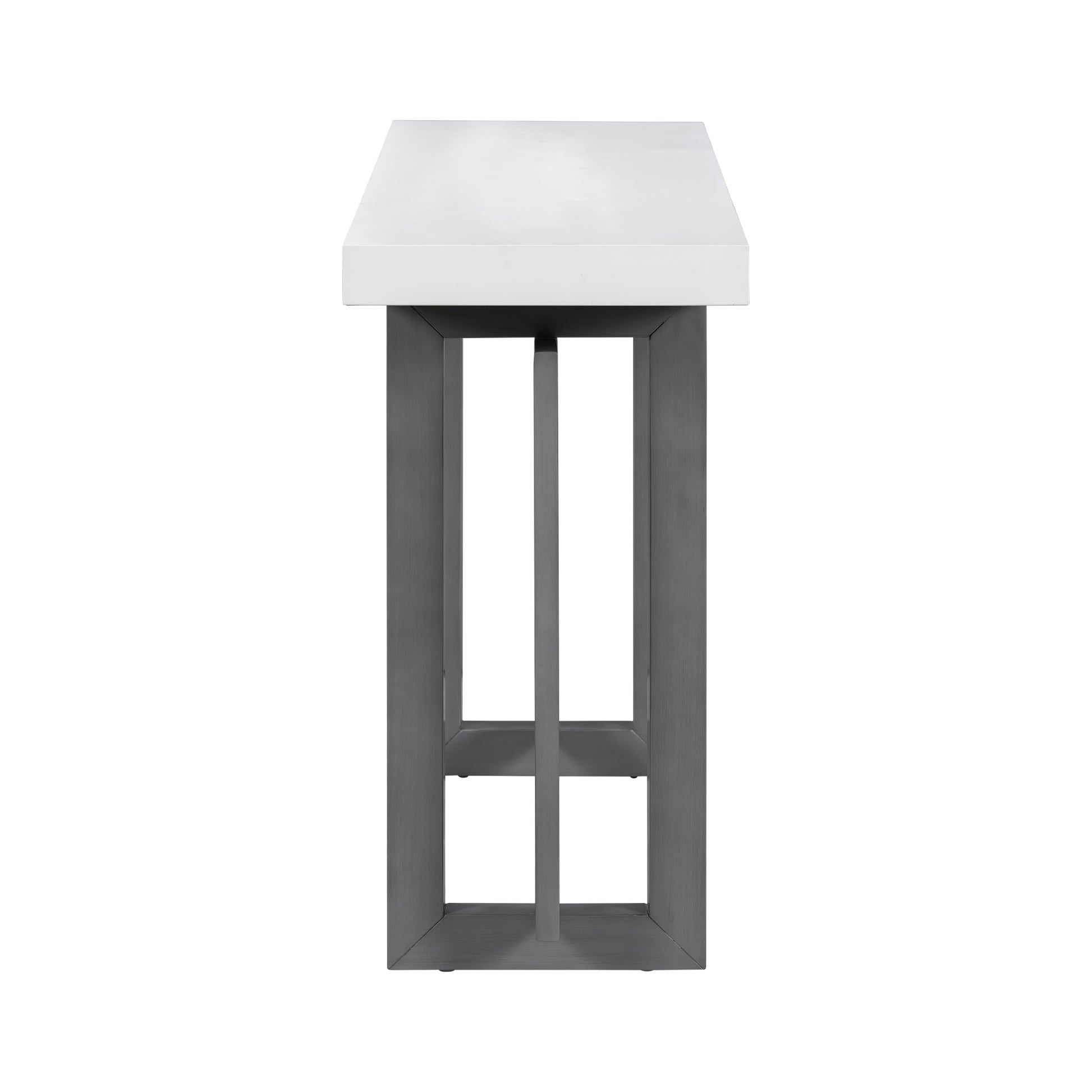 Contemporary Console Table With Wood Top, Extra Long Entryway Table For Entryway, Hallway, Living Room, Foyer, Corridor Dark Gray White Solid Wood Mdf