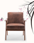 Accent Chair With Microfiber Upholstery And Solid Wood Frame, Classic Mid Century Modern Living Room Furniture For Extra Seating, Light Brown Light Brown Microfiber