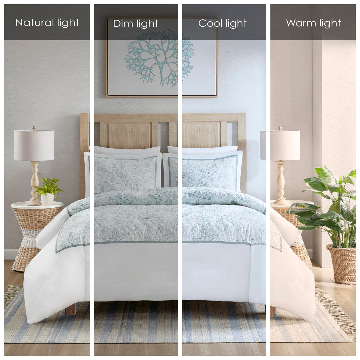 Duvet Cover Mini Set White Full Queen Queen Multicolor Cotton
