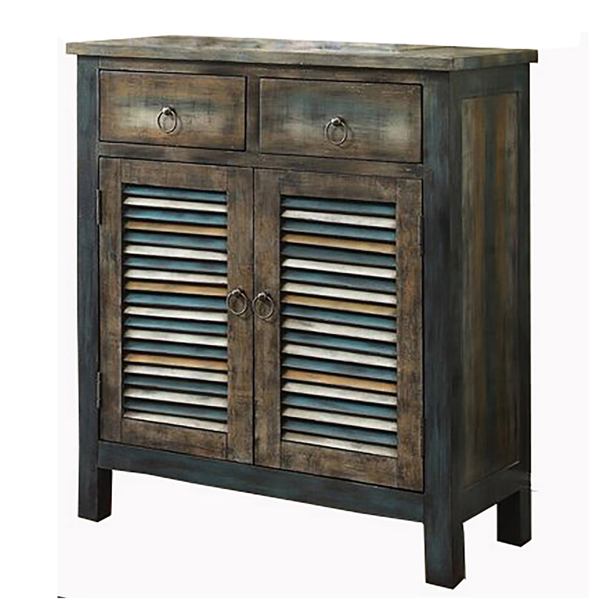Antique Oak And Teal 2 Door Console Table Oak Primary Living Space Vintage Drawers Rectangular Wood