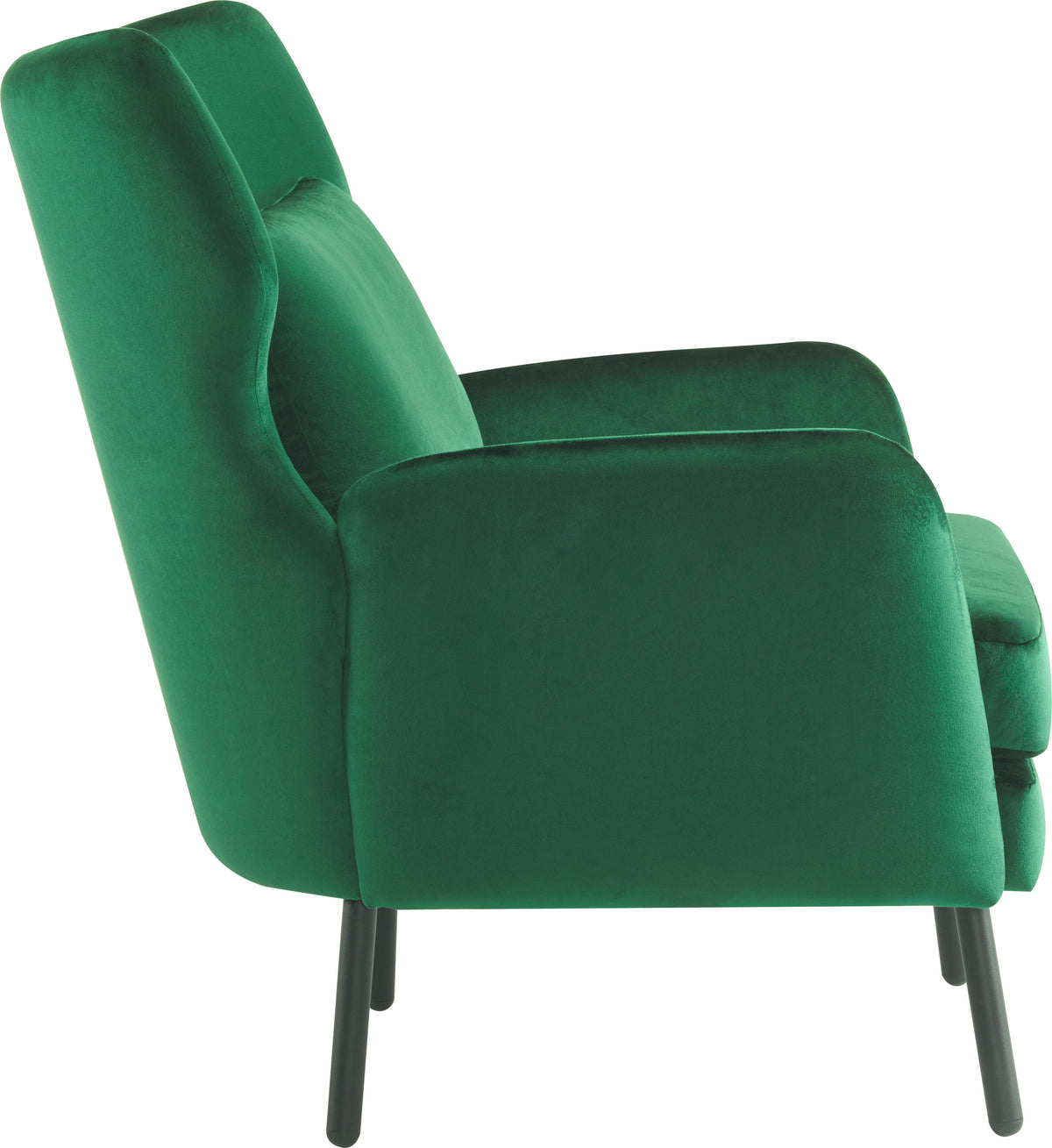 Wing Back Velvet Accent Chair, Modern Living Room Armchair Comfy Upholstered Single Sofa Chair For Bedroom Dorms Reading Reception Room With Metal Legs & Pillow, Green Green Velvet