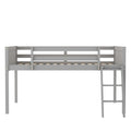 Full Size Wood Low Loft Bed With Ladder, Ladder Can Be Placed On The Left Or Right, Gray Old Sku:Gx000366Aae Box Spring Not Required Full Gray Wood Bedroom Solid Wood Mdf