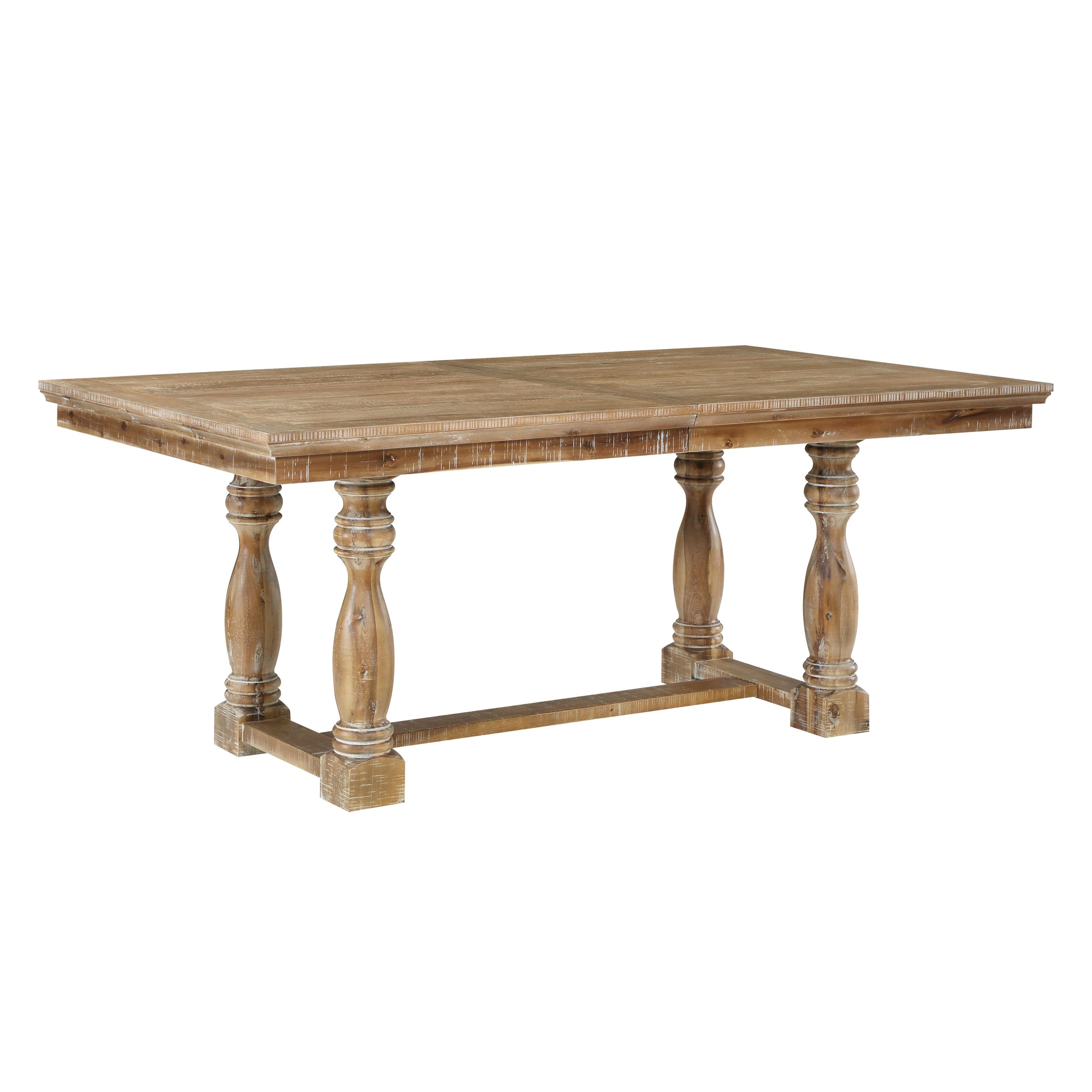 Traditional Dining Set 5Pc Extendable Table And 4 Side Chairs Wheat Finish Wooden Dining Kitchen Furniture Wood Wood Wheat Seats 4 Wood Dining Room Removable Leaf Extendable Trestle Rectangular
