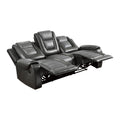 Modern Luxury Living Room Sofa Set 3Pc Reclining Sofa Loveseat Glider Reclining Chair Formal Furniture Premium Faux Leather Upholstery Comfortable Two Tone Gray Finish Dark Gray,Light Gray Faux Leather Wood Primary Living Space Luxury,Modern