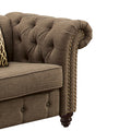 Brown Tufted Accent Chair With Pillow Brown Primary Living Space Wood Fabric