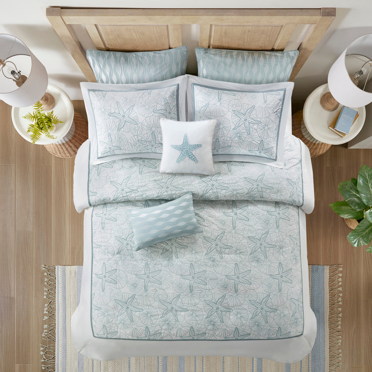Duvet Cover Mini Set White Full Queen Queen Multicolor Cotton