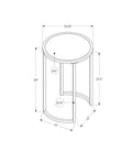 Accent Table, Side, Round, End, Nightstand, Lamp, Living Room, Bedroom, White Marble Look Laminate, Grey Metal, Contemporary, Modern White Metal